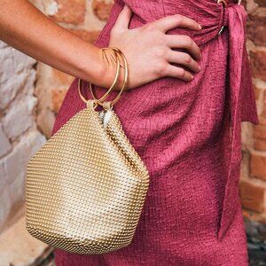 NWT Olga Berg Bianca Gold Ball Bag